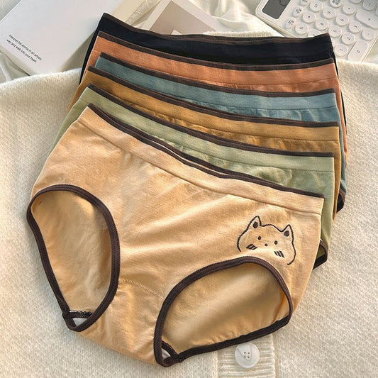 Cozy Cat Embroidered Briefs Pack Of 4