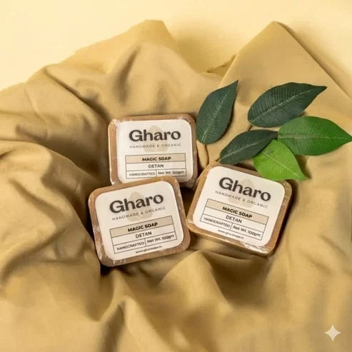 Gharo Soaps Sandalwood & Saffron Magic Soaps For Bath ( pack of 3)