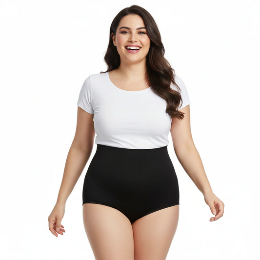 High-Waisted Tummy-Tucking Seamless Underwear Black Pack Of 2