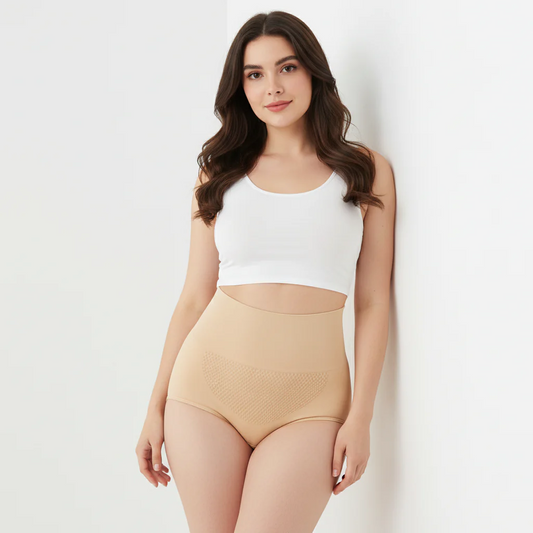 High-Waisted Tummy Support Underwear ( Beige ) Pack Of 2 – Cool & Comfee